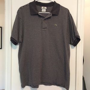 Lacoste Gray Stripe Polo size 6